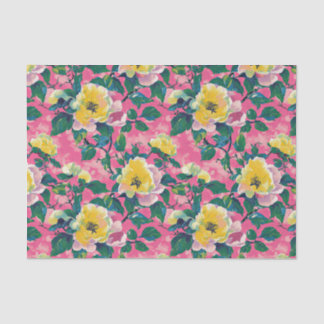Papel De Seda Floral Chinoiserie rosa