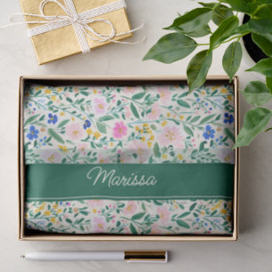 Papel De Seda Floral Colorido Personalizado