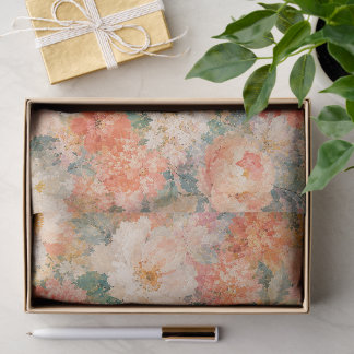 Papel De Seda floral Coral Melocotón Flor Romántico Hogar Decora