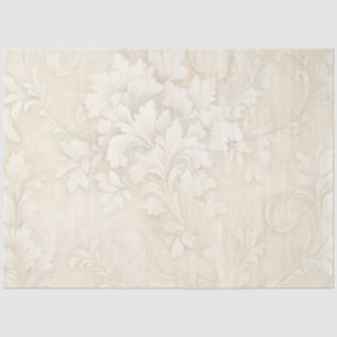 Papel de seda floral cremoso marfil para boda