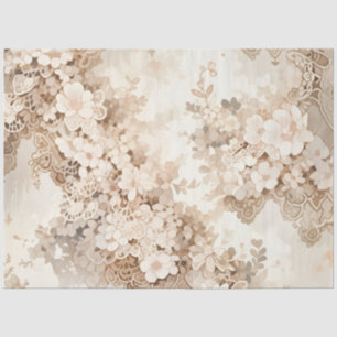 Papel de seda floral cremoso marfil para boda y fi