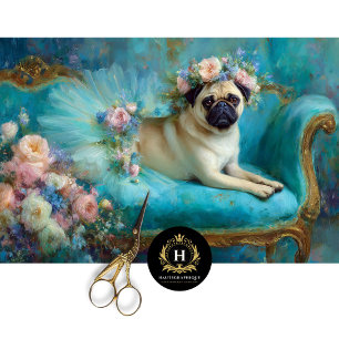 Papel De Seda Floral Crown Pug en la página de Ballerina Tutu