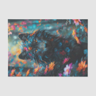 Papel De Seda Floral Dark Wolf