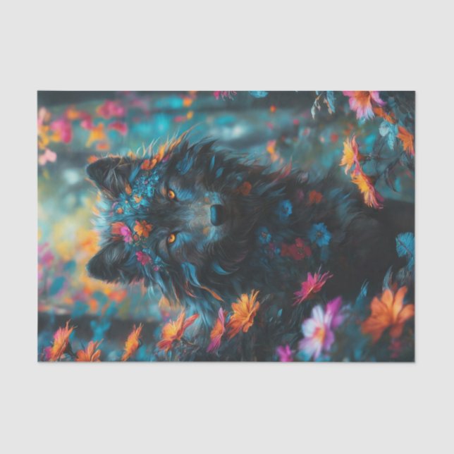 Papel De Seda Floral Dark Wolf (Anverso)
