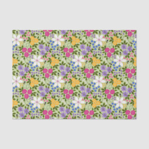 Papel De Seda Floral de abejas y mariposas