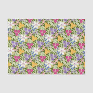 Papel De Seda Floral de abejas y mariposas