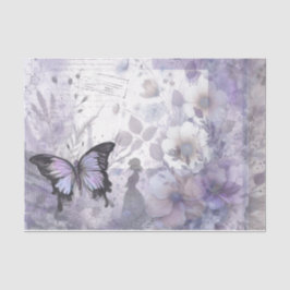 Papel de seda floral de acuarela lavanda elegante