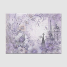 Papel de seda floral de acuarela lavanda elegante