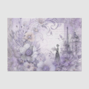 Papel de seda floral de acuarela lavanda elegante