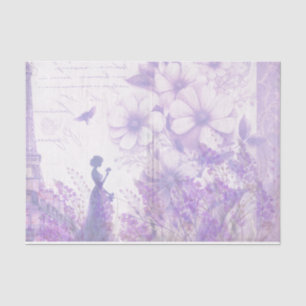 Papel de seda floral de acuarela lavanda elegante