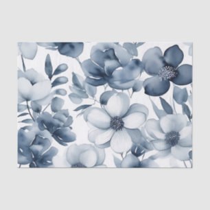 Papel De Seda Floral de acuarela monocromática elegante