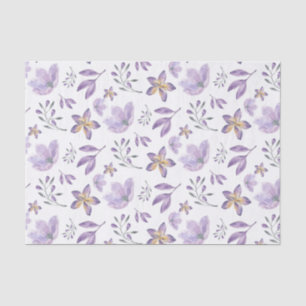 Papel de seda floral de acuarela púrpura