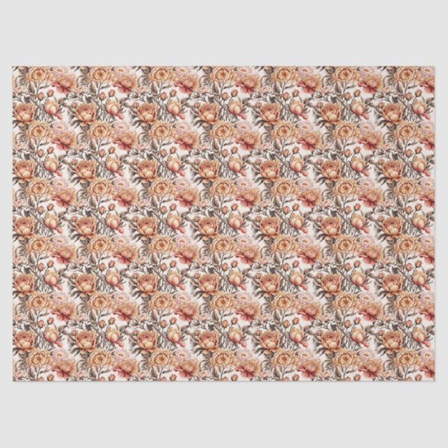 Papel De Seda Floral de arena desértica (Anverso)