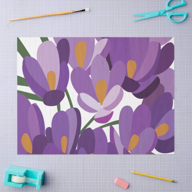 Papel De Seda Floral de Azafrán Púrpura (Artesanía)