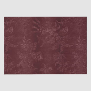 Papel De Seda Floral de Borgoña Roja Profunda
