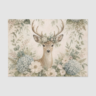 Papel De Seda Floral de ciervo del bosque, botánico de cottage c