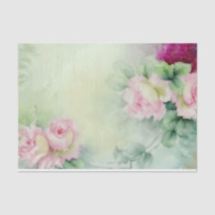 Papel de seda floral de color agua para regalo
