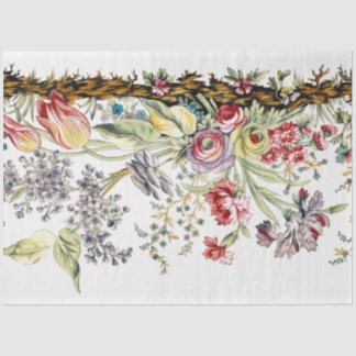 Papel De Seda Floral de color de agua ventilado colorida