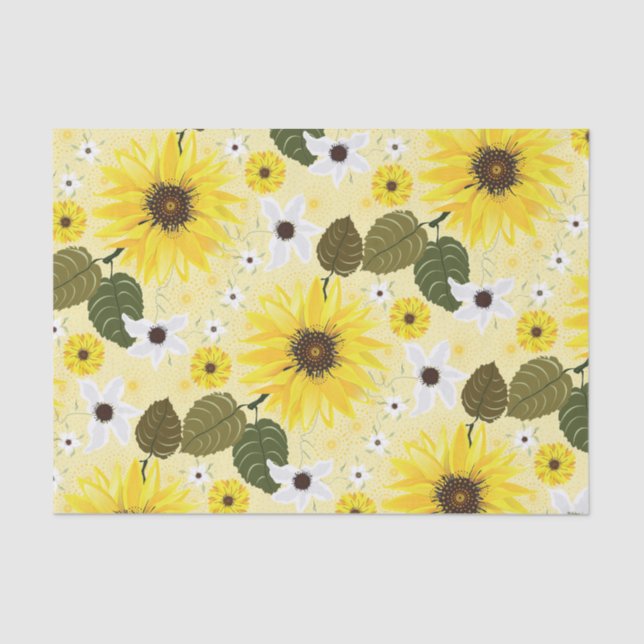 Papel De Seda Floral de girasol (Anverso)