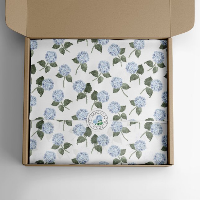 Papel De Seda Floral de hidrangea azul (Hydrangea bloom blue tissue paper)