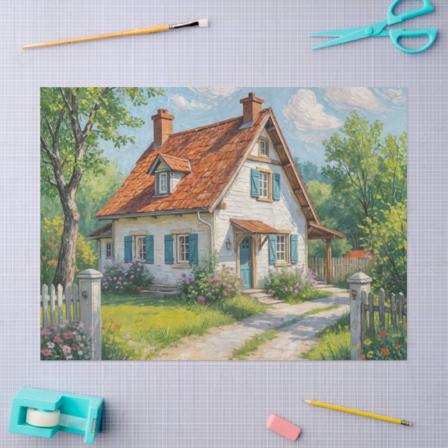 Papel De Seda floral de jardín rústico (Artesanía)
