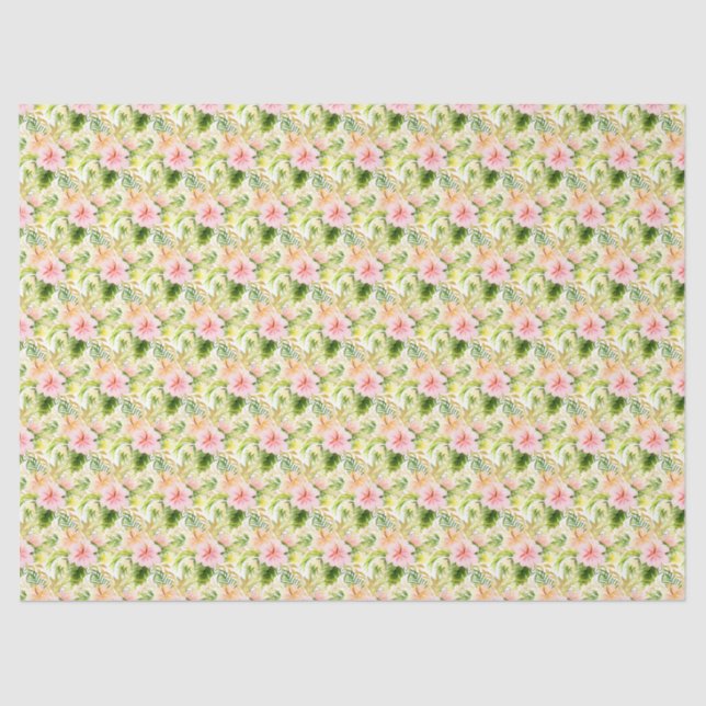 Papel De Seda Floral de Jungla Tropical (Anverso)