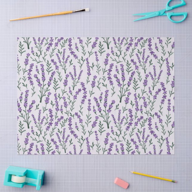 Papel de seda floral de lavanda (Artesanía)