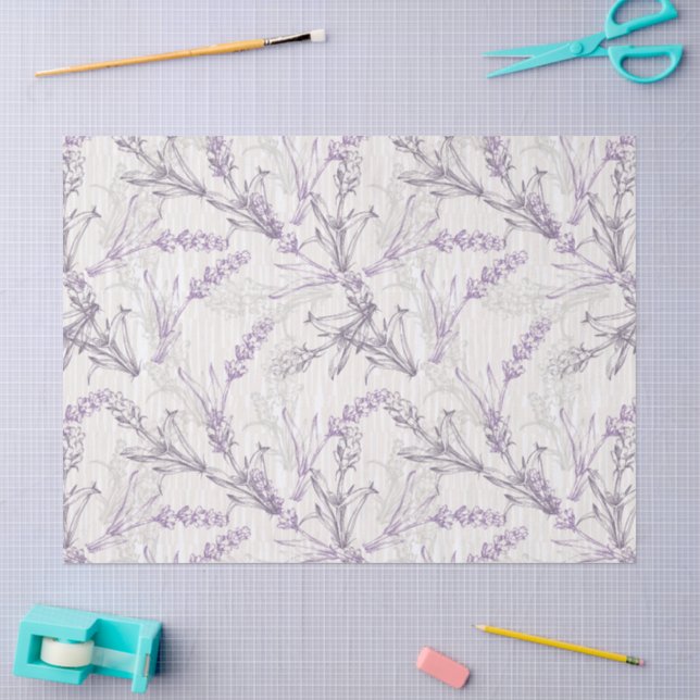 Papel de seda floral de lavanda (Artesanía)