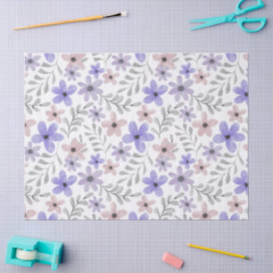 Papel de seda floral de lavanda