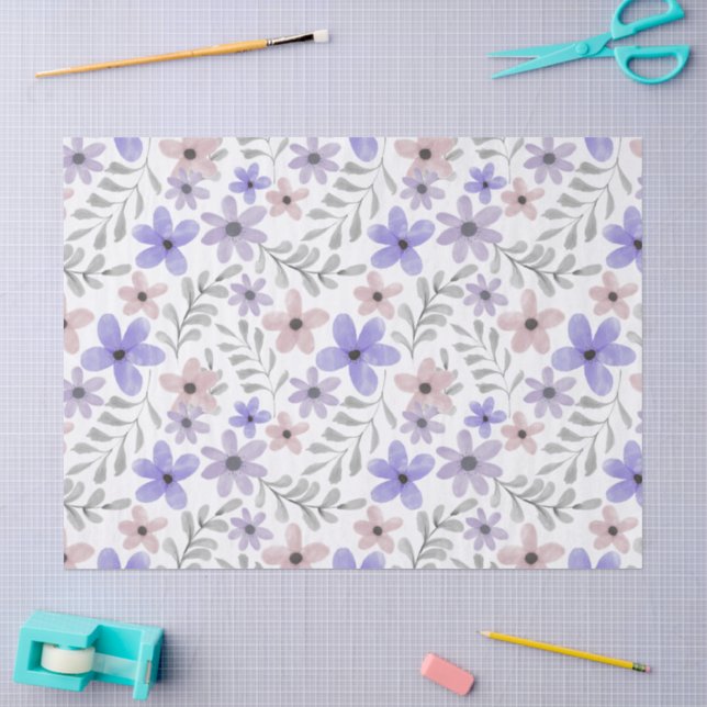 Papel de seda floral de lavanda (Artesanía)