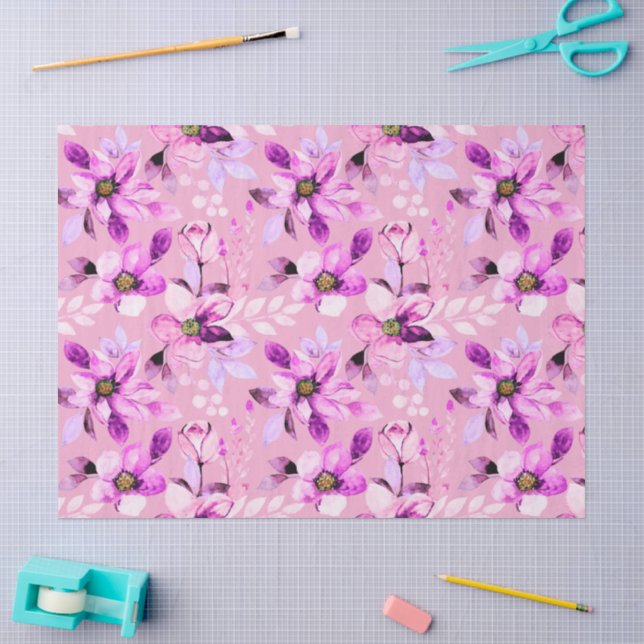 Papel de seda floral de lavanda (Artesanía)