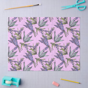 Papel de seda floral de lavanda