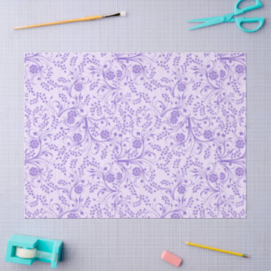 Papel de seda floral de lavanda