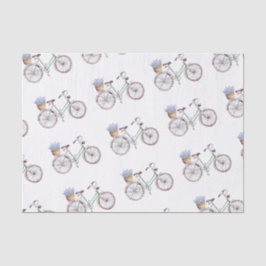 Papel De Seda Floral de lavanda de lavadora de bicis azul rústic