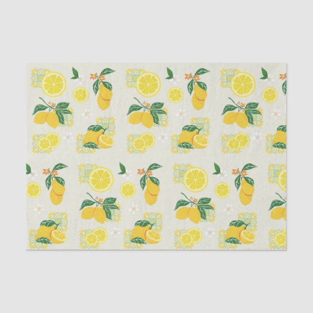 Papel De Seda Floral de Limón (Anverso)