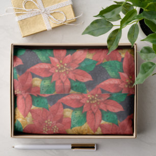 Papel De Seda Floral de Navidades de Poinsettias