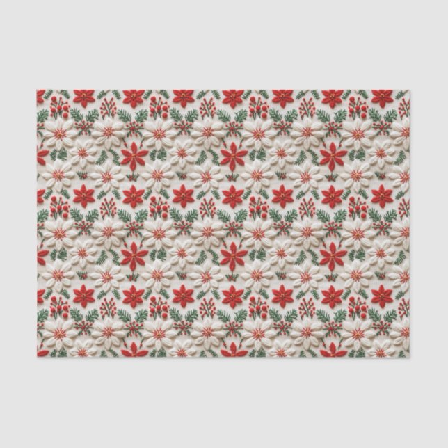 Papel De Seda Floral de Navidades elegantes (Anverso)