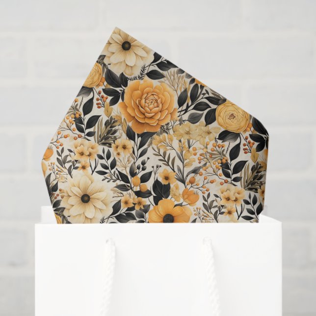 Papel De Seda Floral de otoño elegante (Bolsa de regalo)