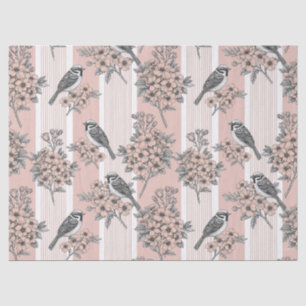 Papel De Seda Floral de Pájaro de Raya de Melocotón Elegante (7)