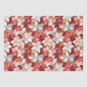 Papel De Seda Floral de perla roja