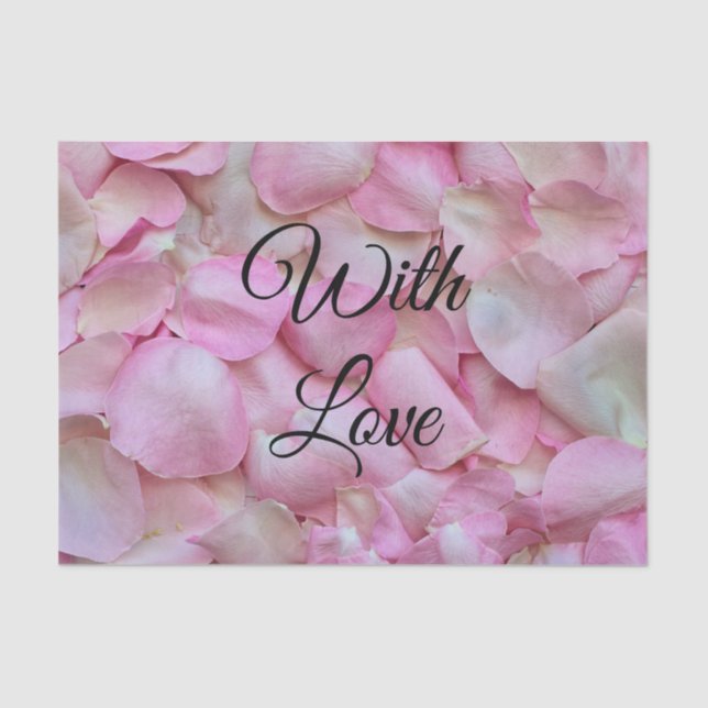 Papel De Seda Floral de Pétalos de rosa rosados (Anverso)