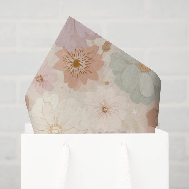 Papel De Seda Floral de prado celeste (Bolsa de regalo)