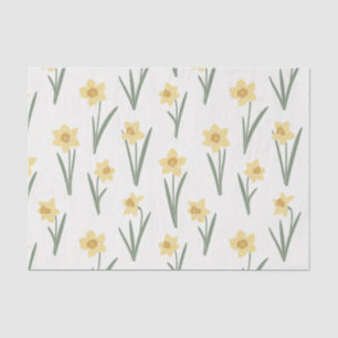Papel De Seda Floral de primavera Narciso en suave amarillo y ve