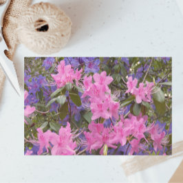 Papel De Seda Floral de rododendros rosados y morados