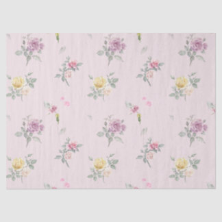 Papel de seda floral de rosa acuarela rosa rubor