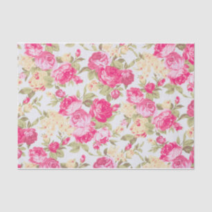 Papel De Seda Floral de Rosas en florecimiento victoriano