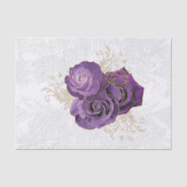 Papel De Seda Floral de Rosas morados de bonito