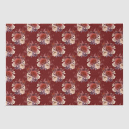 Papel De Seda Floral de rosas rojas románticas