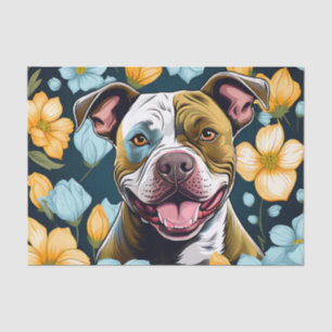 Papel De Seda Floral de Staffordshire Bull Terrier