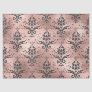Papel De Seda Floral de trabajo de pergamino gris en una página 